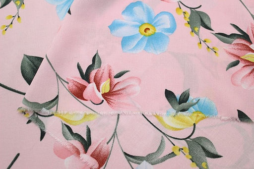 Штапель Цветущая долина цв.нежно-розовый, ш.1.45м, вискоза-100%, 100гр/м.кв - Купава фото 7