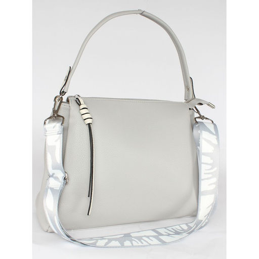 Сумка женская искусственная кожа ADEL-289/1в/ММ, 3отд.2внут.карм. плеч/рем-стропа, серый/беж св флотер 259821