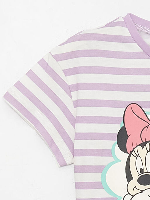 Bisiklet Yaka K?sa Kol Minnie Mouse Bask?l? K?z Bebek Ti??rt - Waikiki фото 2
