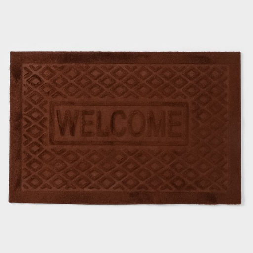 Коврик придверный Доляна Welcome, ромбы, влаговпитывающий, без окантовки, 38?58 см, цвет МИКС