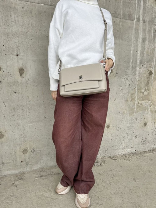 Женская кожаная сумка через плечо 8219 Св.Серый - Sergio valentini фото 8