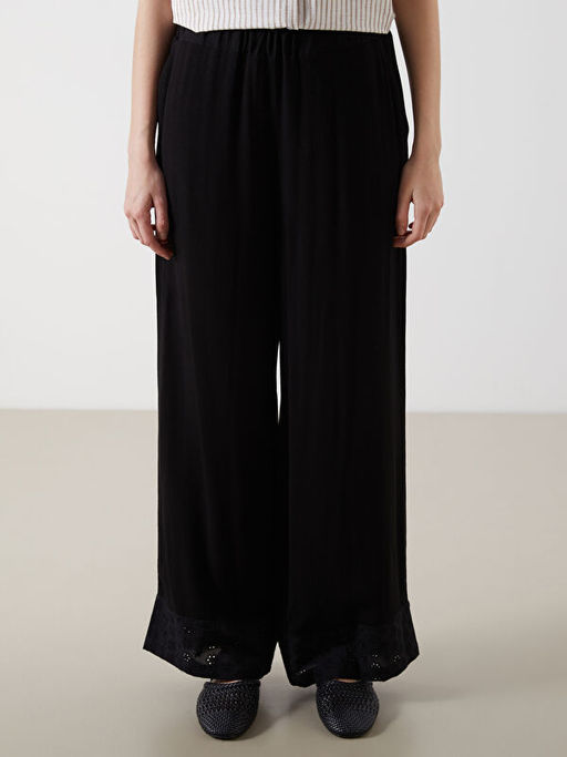 Beli Lastikli Dokulu Geni? Pa?a Kad?n Pantolon