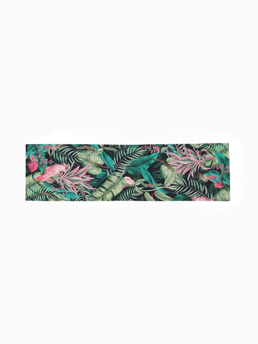 Дорожка на стол «Этель» Tropical parrots, 40×146 см, 100% хлопок, саржа 190 г/м², зелёная