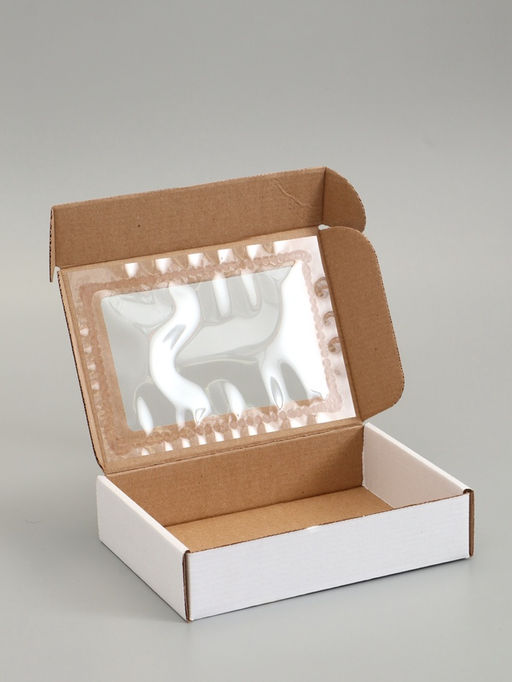 Цена за 2 шт. Коробка самосборная, белая с окном, 21 х 15 х 5 см