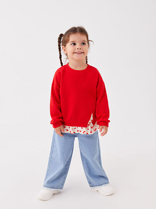 Bisiklet Yaka Uzun Kollu K?z Bebek Sweatshirt - Waikiki фото 3