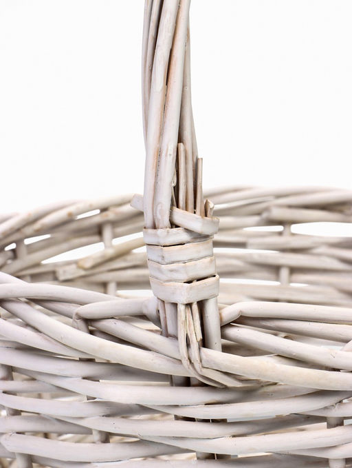 Корзина плетёная для хранения Kask, из лозы, с ручкой, белая, набор 5 шт.