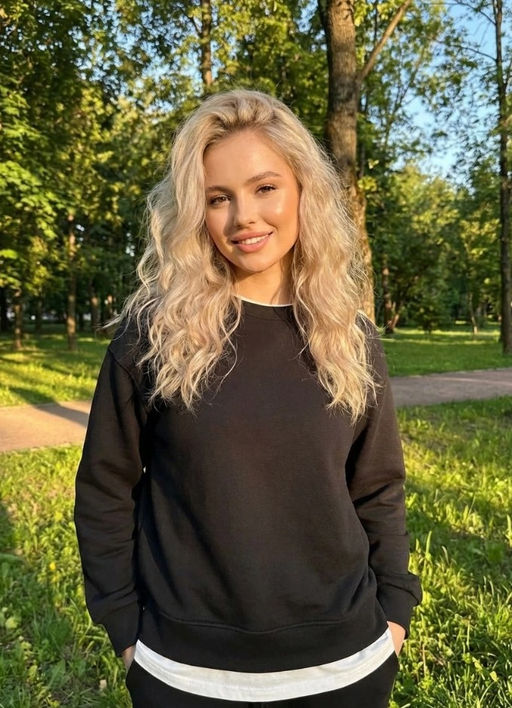 K13324 Свитшот (плотный хлопок) ЧЕРНЫЙ