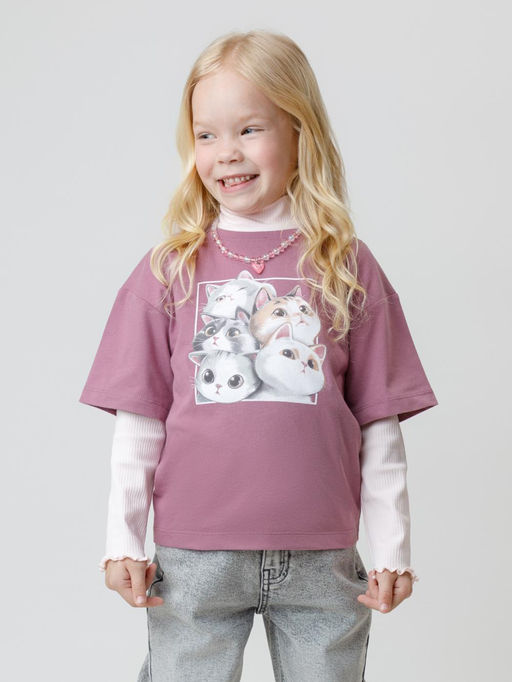 КР 302828/темная орхидея к593 фуфайка (футболка) для дев