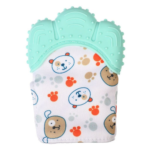 Прорезыватель-рукавичка Крошка Я «Собачки», от 3 мес., мятный