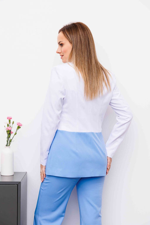 Жакет AURA 1091-164 белый, голубой  фото 7