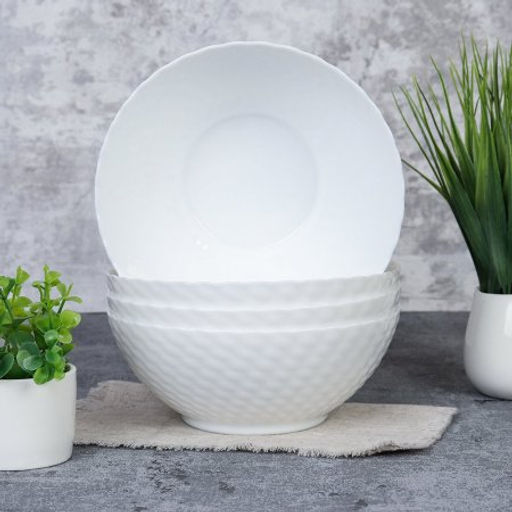 Набор суповых тарелок 4 штуки 600 мл 150 мм белый фактурный / WVW60Q (WHITE) / - Галеонтрейд фото 2