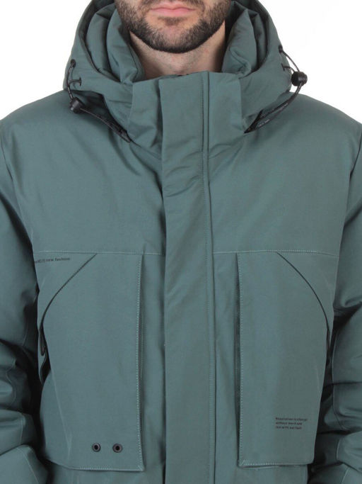 6963 GRAY/TURQUOISE Куртка мужская зимняя (200 гр. био-пух)