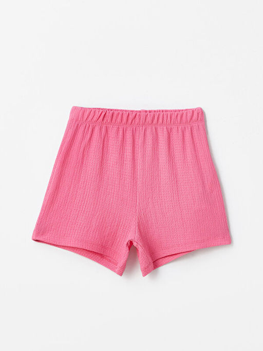 Bisiklet Yaka Bask?l? K?sa Kollu K?z ?ocuk Ti??rt ve ?ort - Waikiki фото 3