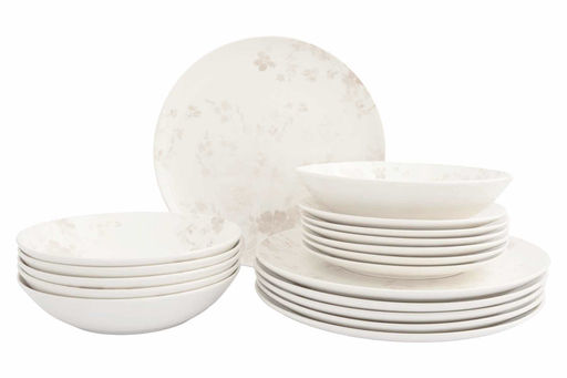 Сервиз обеденный, 6 перс, 18 пр, фарфор P, белый, Цветы и листья, Florance