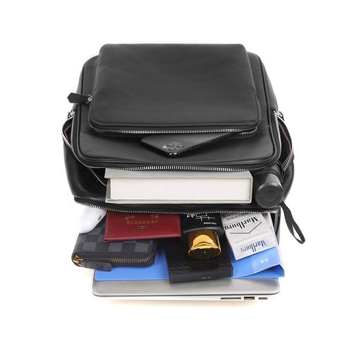 Рюкзак мужской, кожа, MIRONPAN 21663 Черный