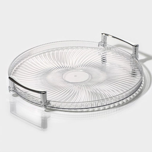 Диспенсер для напитков вращающийся Доляна, 4 отделения 1.6 л, 4 стакана 350 мл, белый