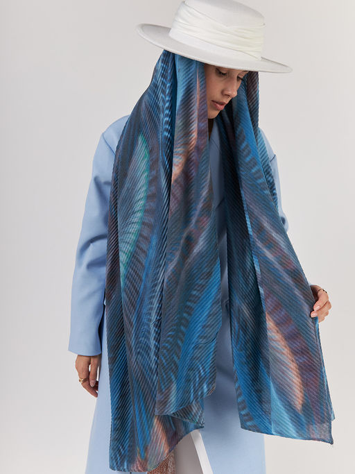 Большой, мягкий, тонкий и очень нежный двусторонний палантин с рисунком - Tantino фото 5