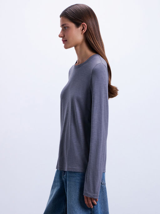 Базовый лонгслив из модала / Zarina  фото 10