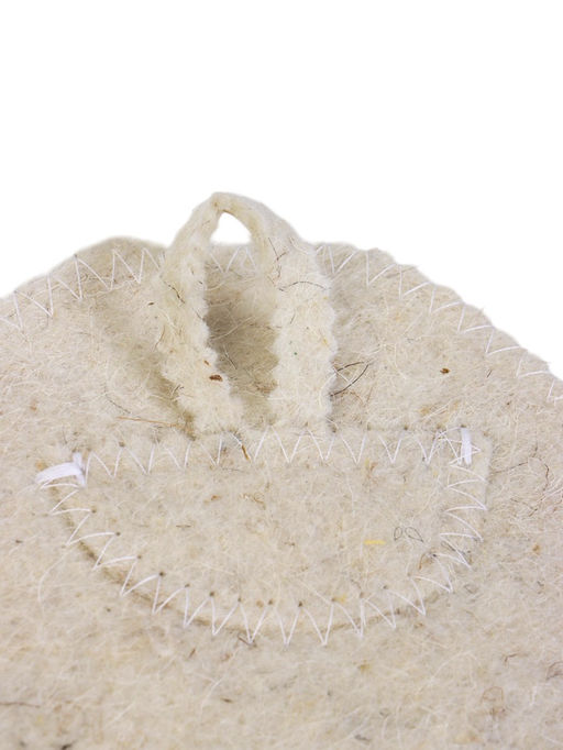 Коврик - сидушка для бани и сауны «Классический», 44×34 см, шерсть 100%, белый