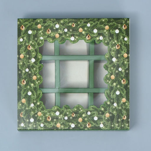 Цена за 5 шт. Коробка под 9 конфет с ячейками «С Новым годом» 14.5×14.5×3.5 см