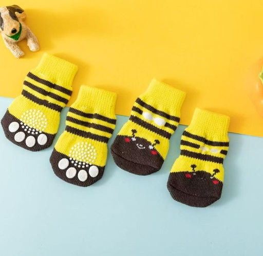 Цена за 5 шт. Носочки для животных "LAPUSIK", классические, пчелка, размер m