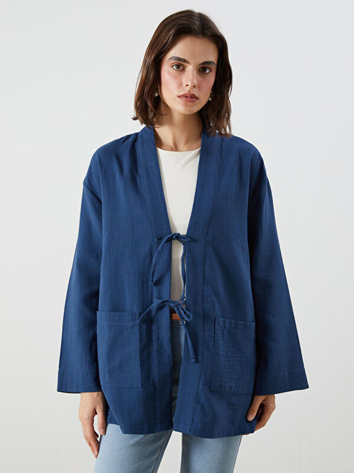 V Yaka Oversize M?slin Kad?n Kimono