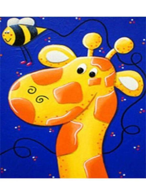 Алмазная мозаика без подрамника "Жираф с пчелой", 15х20 см