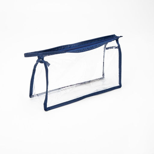 Цена за 2 шт. Косметичка на молнии, цвет синий/прозрачный