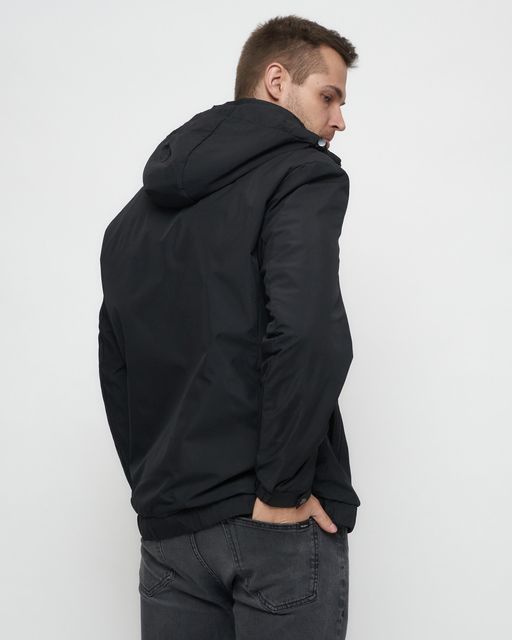 Куртка спортивная мужская на резинке большого размера черного цвета 88657Ch - Wonderrman фото 9