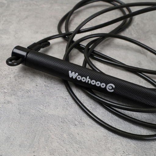 Cкакалка скоростная Woohooo Tempesta Hard Pro / длина 4.5mm/3m, ручки 1.8х15.8 см / Вес 240g / Black / уп48 - ГалеонТрейд фото 3