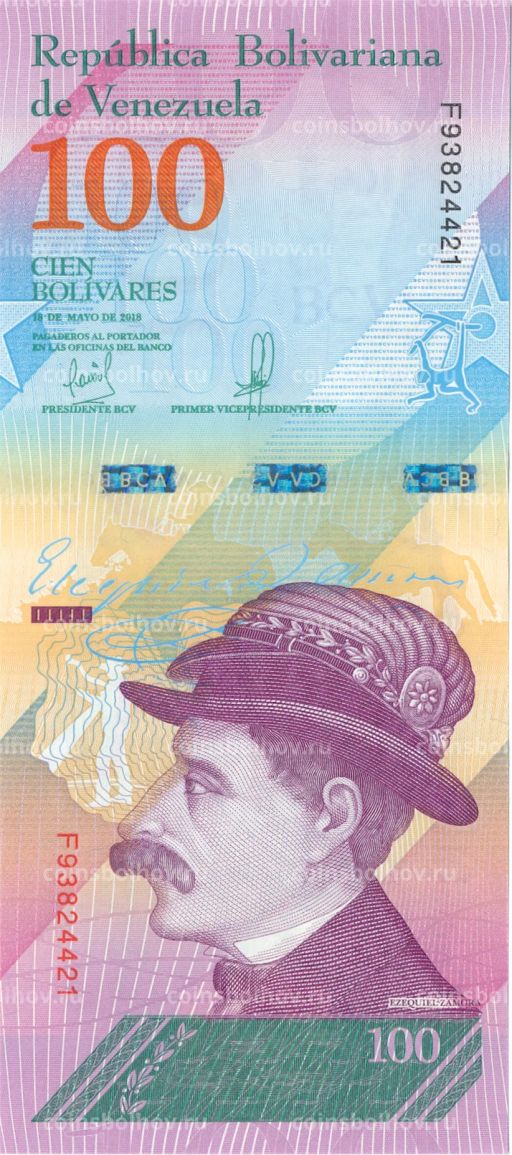 100 боливар 2018 года Венесуэла