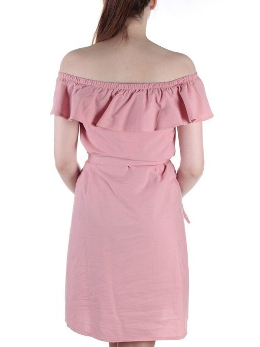 829 PINK Платье хлопковое с поясом Fashion