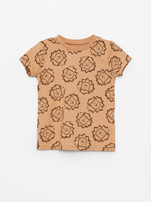 Bisiklet Yaka Desenli K?sa Kollu Erkek Bebek Pijama ?st