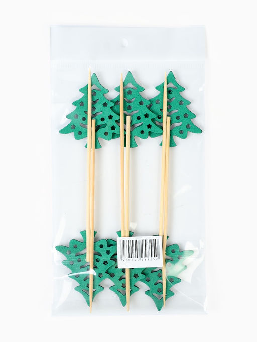 Шпажки для канапе Зеленые елочки, набор 6 шт.