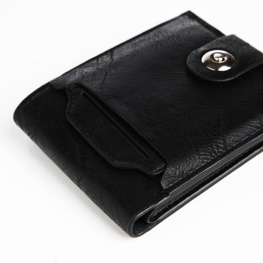 Портмоне мужское на магните, отдел для купюр, для карт, для монет, цвет чёрный - Simaland фото 4