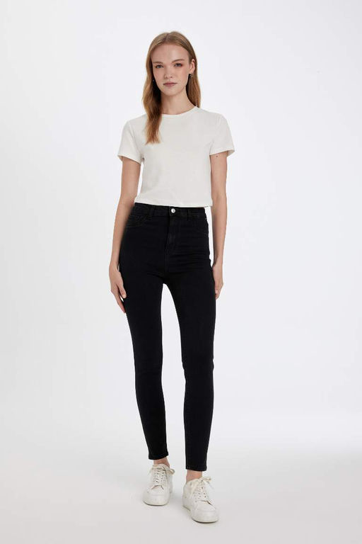 Джинсовые брюки с высокой талией длиной до щиколотки - Defacto фото 3