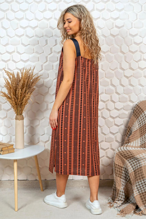 Сарафан женский, цвет коричневый черный