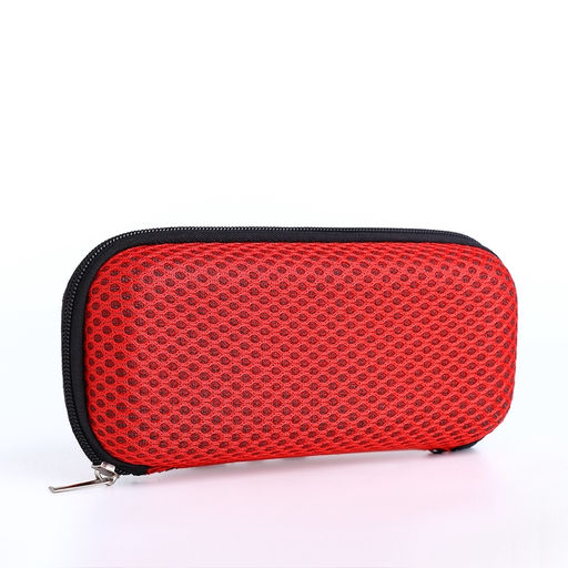 Футляр для очков на молнии, однотонный, размер 15×4×6.5 см, красный