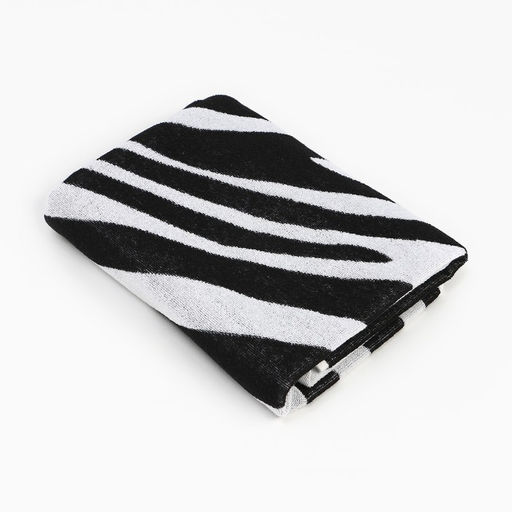 Полотенце махровое Этель "Zebra" чёрный, 70х130 см, 100% хлопок, 420 г/м²