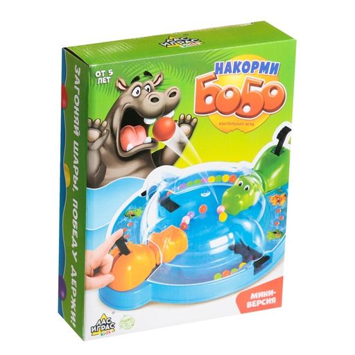 Настольная игра Накорми Бобо, мини-версия, бегемоты - Лас играс kids фото 3
