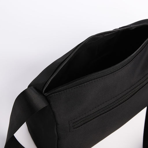 Сумка молодёжная на молнии, 29×11×15 см, чёрная