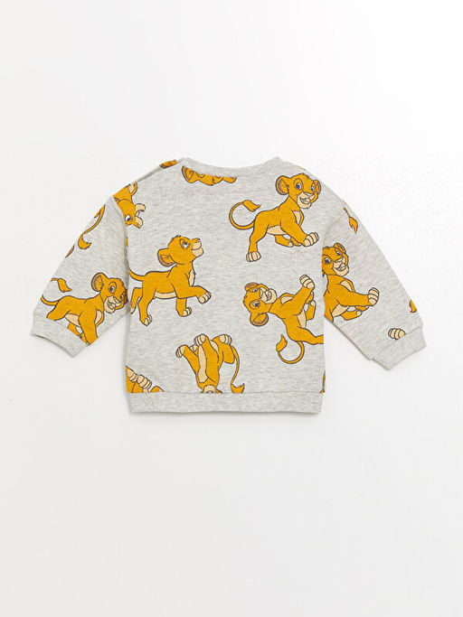 Bisiklet Yaka Aslan Kral Bask?l? Uzun Kollu Erkek Bebek Sweatshirt ve E?ofman Alt? 2li Tak?m - Waikiki фото 3