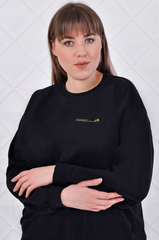 Арт. 2328 Костюм с брюками женский 50-58 (5 шт) Цвет:верх-черный, низ-черный, горчица - Калинка фото 4