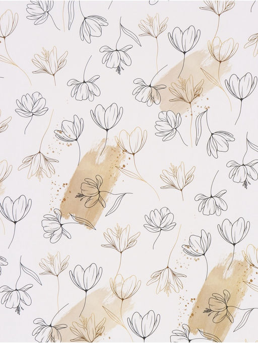 Цена за 10 шт. Бумага упаковочная, глянцевая « Цветочный нюд», 40×60 см