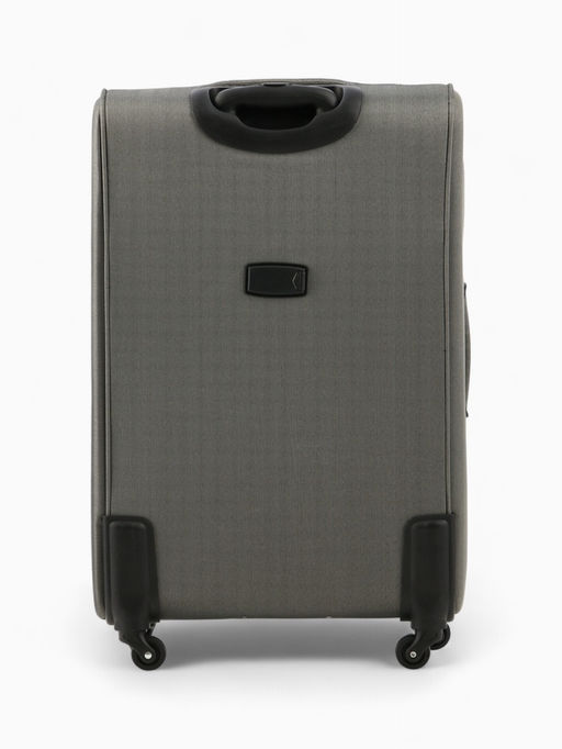 Чемодан на колёсах Royalbag большой 104 л (L), на молнии, с увеличением, кодовый замок, 4 колеса, серый