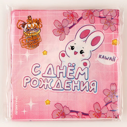 Цена за 2 шт. Салфетки бумажные 25×25 см «С днем рождения», набор 20 шт.