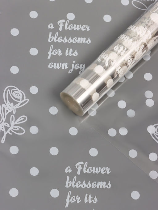 Пленка прозрачная с рисунком Flower Blossons Белый 0.7?8.25%м - UPAK LAND фото 3
