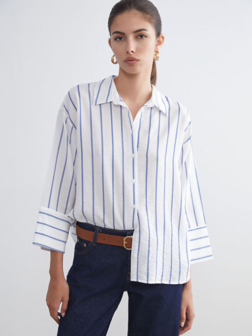 ?izgili Oversize Kad?n G?mlek