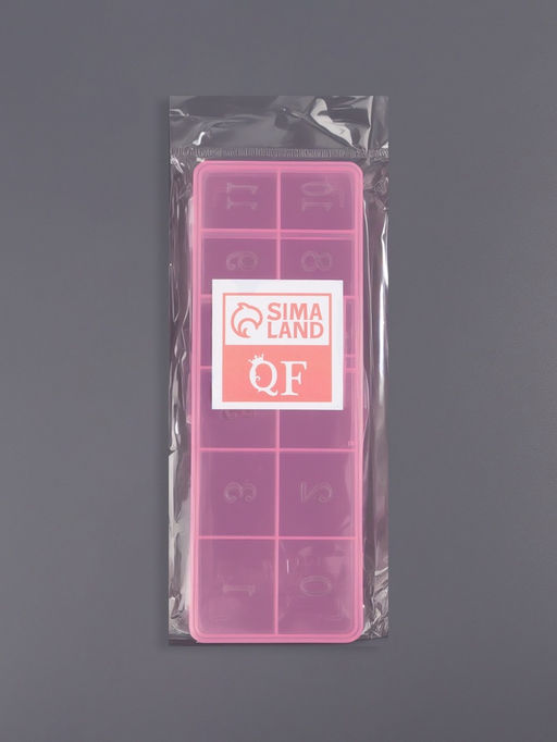 Цена за 2 шт. Органайзер для хранения мелочей, 12 секций, размер 18.4×6.7×2 см, прозрачный, розовый