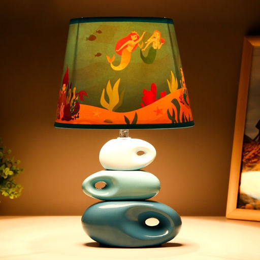 Настольная лампа с абажуром RISALUX «Русалки», Е14, 15 Вт, 25×25×38 см